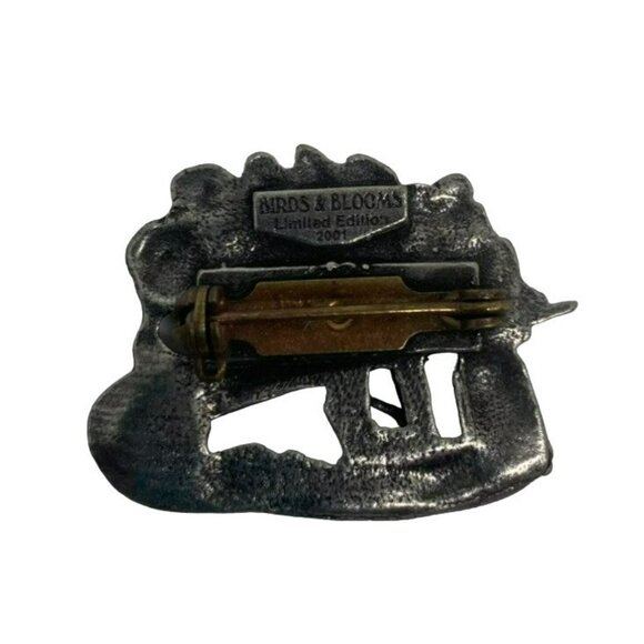 Vintage Birds & Blooms Pewter Silver tone Brooch Pins Set 2000-2001 Watering Can - Picture 6 of 7